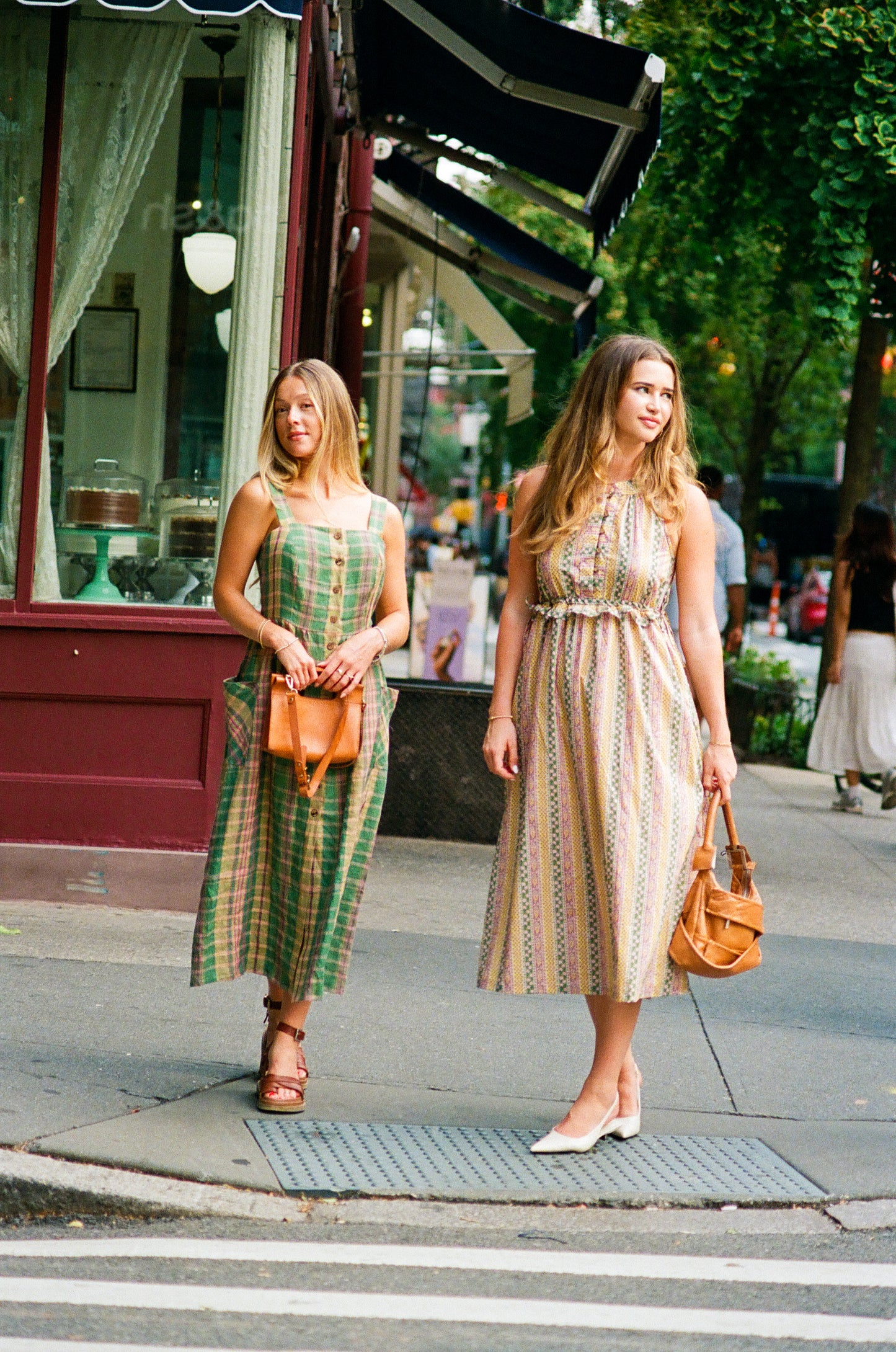 Charleston dress - Spring green plaid