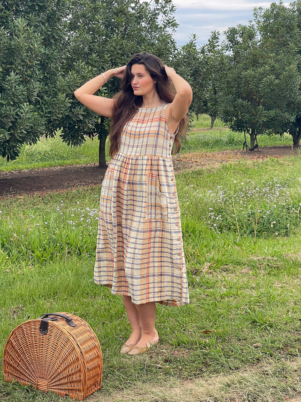 Isabella dress - Feverfew linen