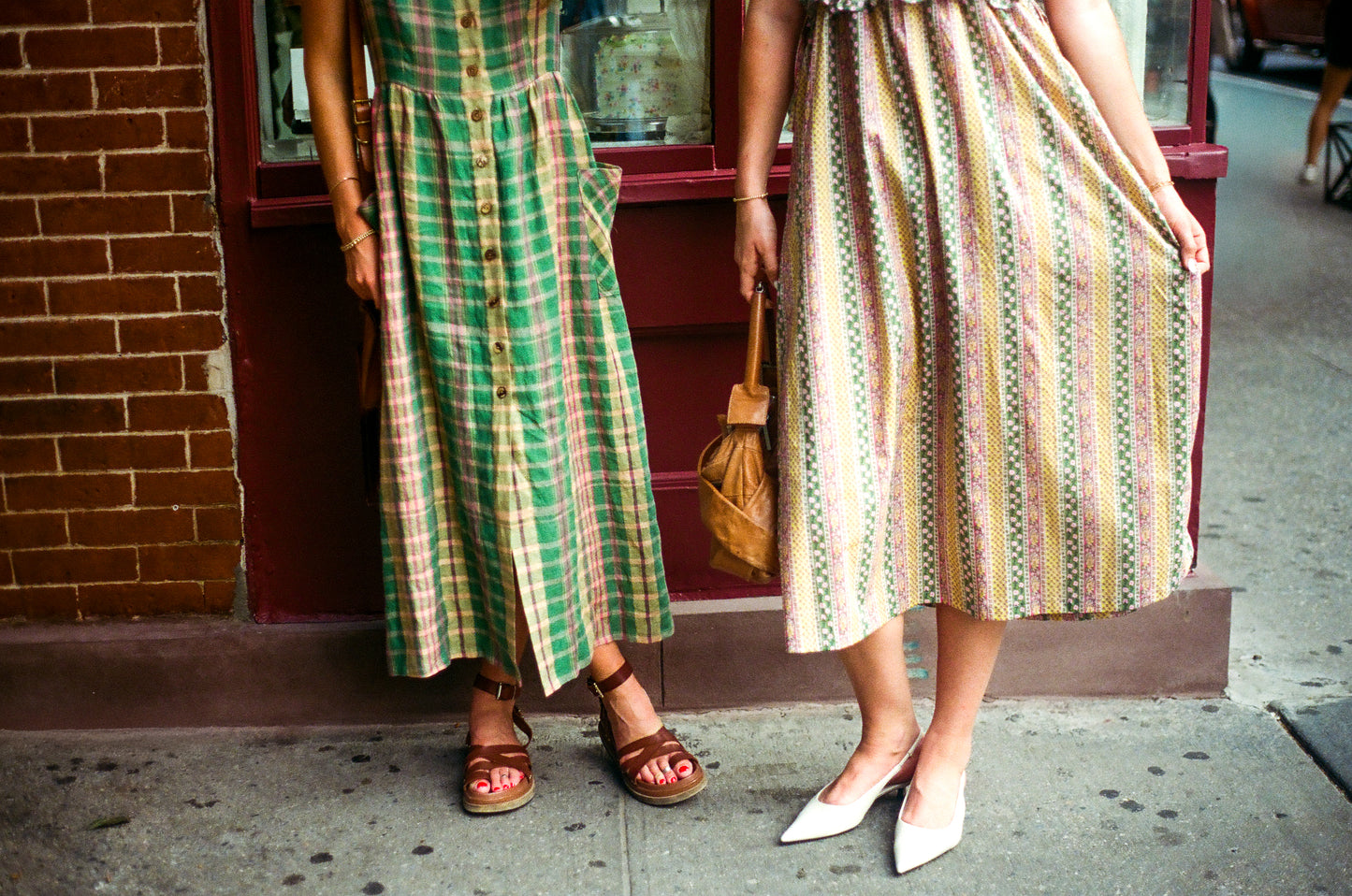 Charleston dress - Spring green plaid