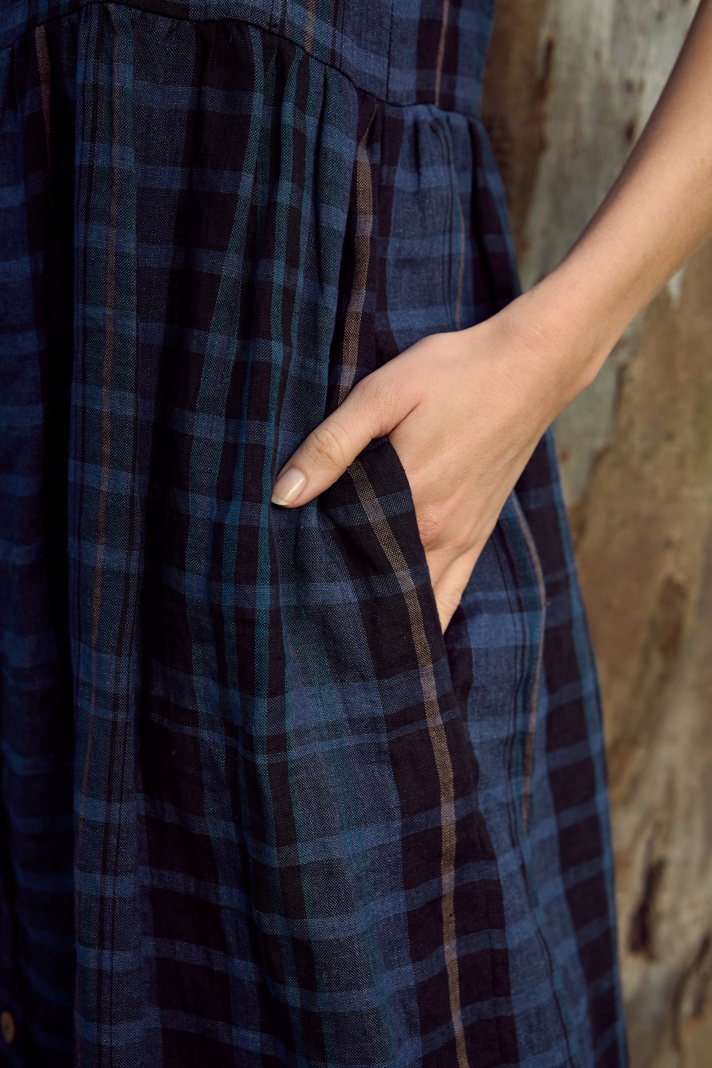 Lucia dress - blue plaid