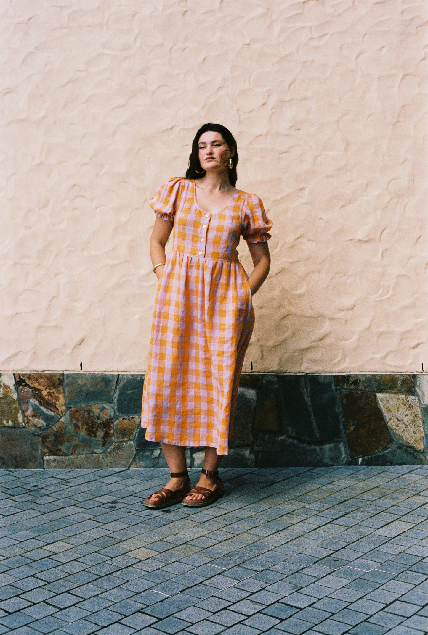 Marigold Dress - Orange & lilac