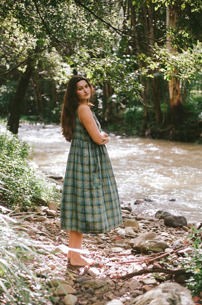 Isabella dress Blues and greens