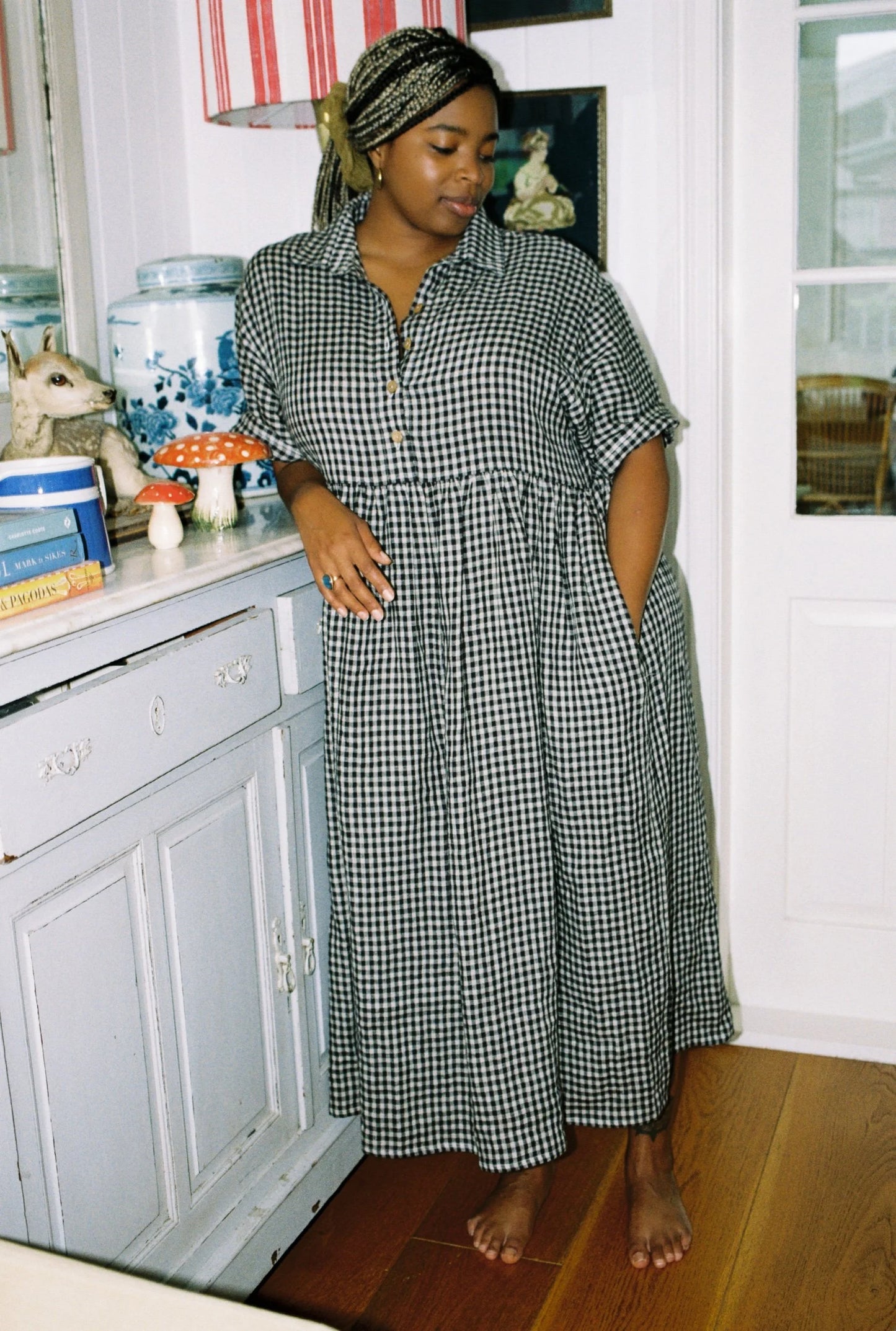 Santa Fe Black & oatmeal gingham