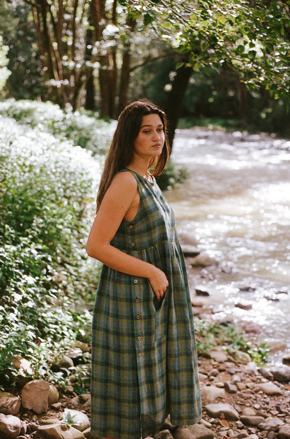 Isabella dress Blues and greens