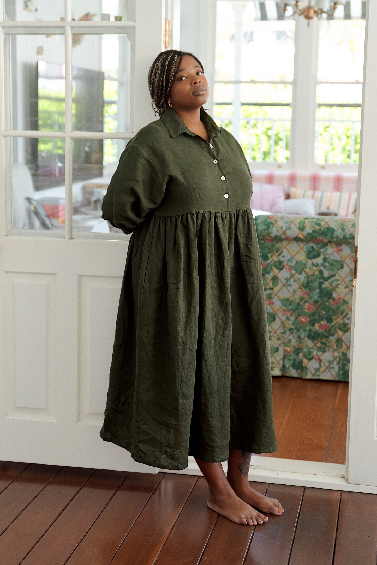 Grace dress Military green