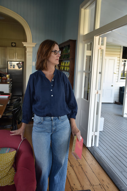 Soho blouse - Indigo linen