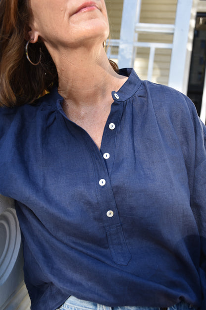 Soho blouse - Indigo linen