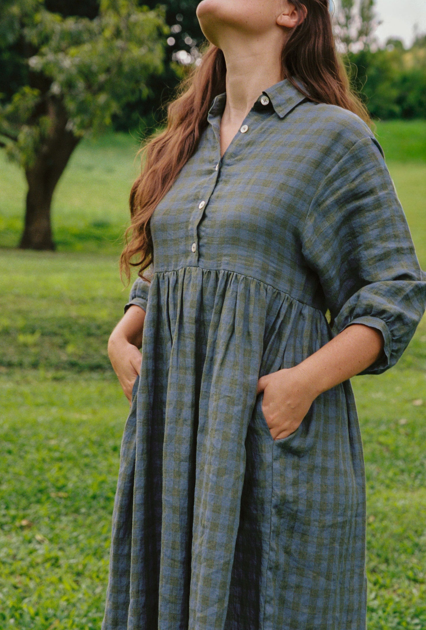 Grace dress - Moody blues