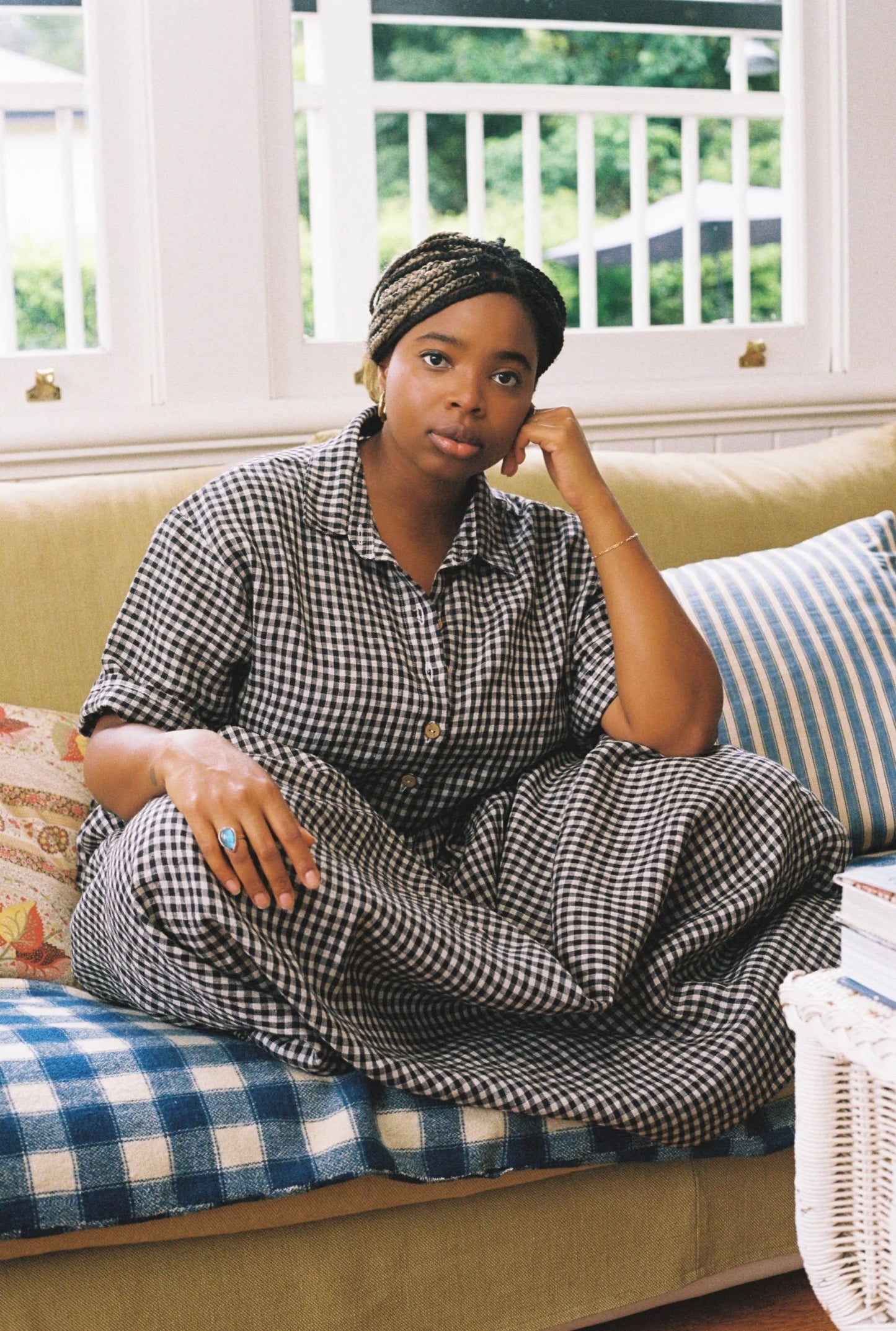Santa Fe Black & oatmeal gingham