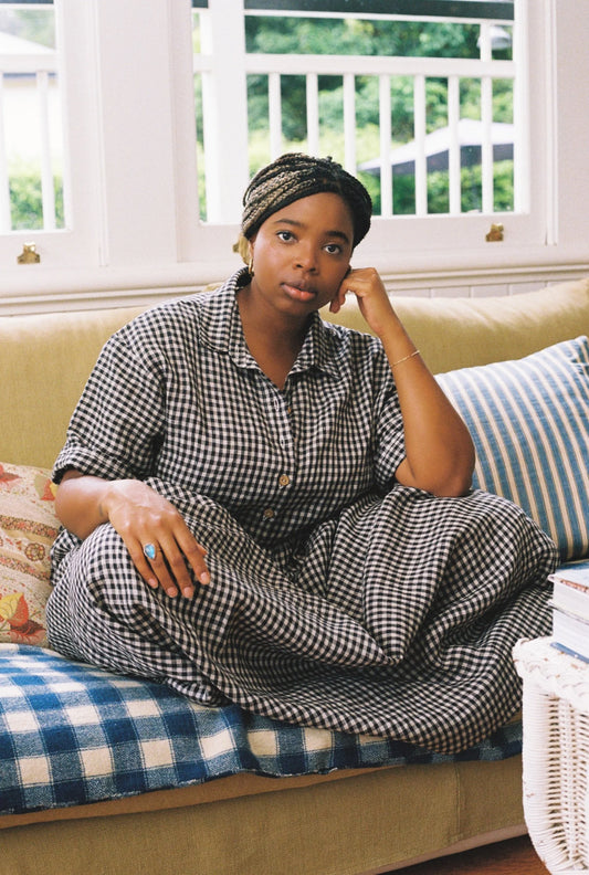 Santa Fe Black & oatmeal gingham