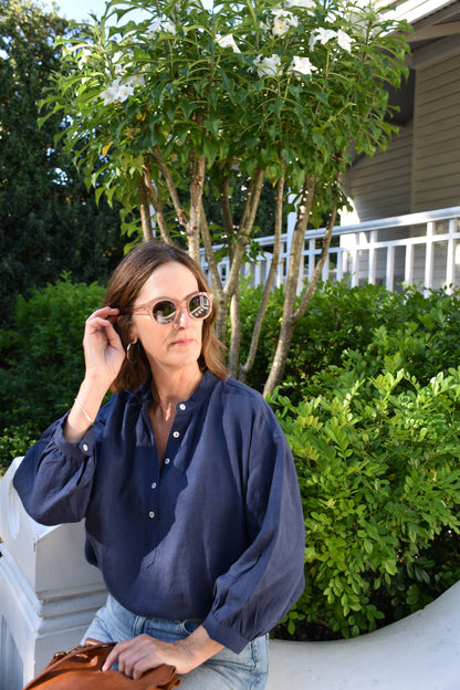 Soho blouse - Indigo linen