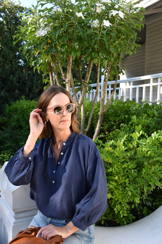 Soho blouse - Indigo linen