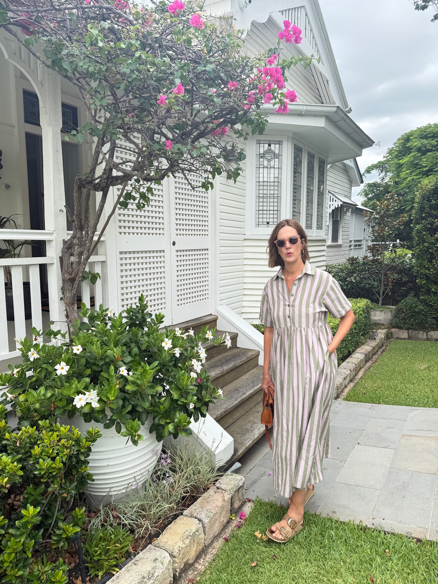 Santa Fe - Lilac & olive stripes