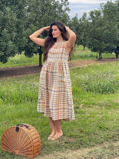 Isabella dress - Feverfew linen