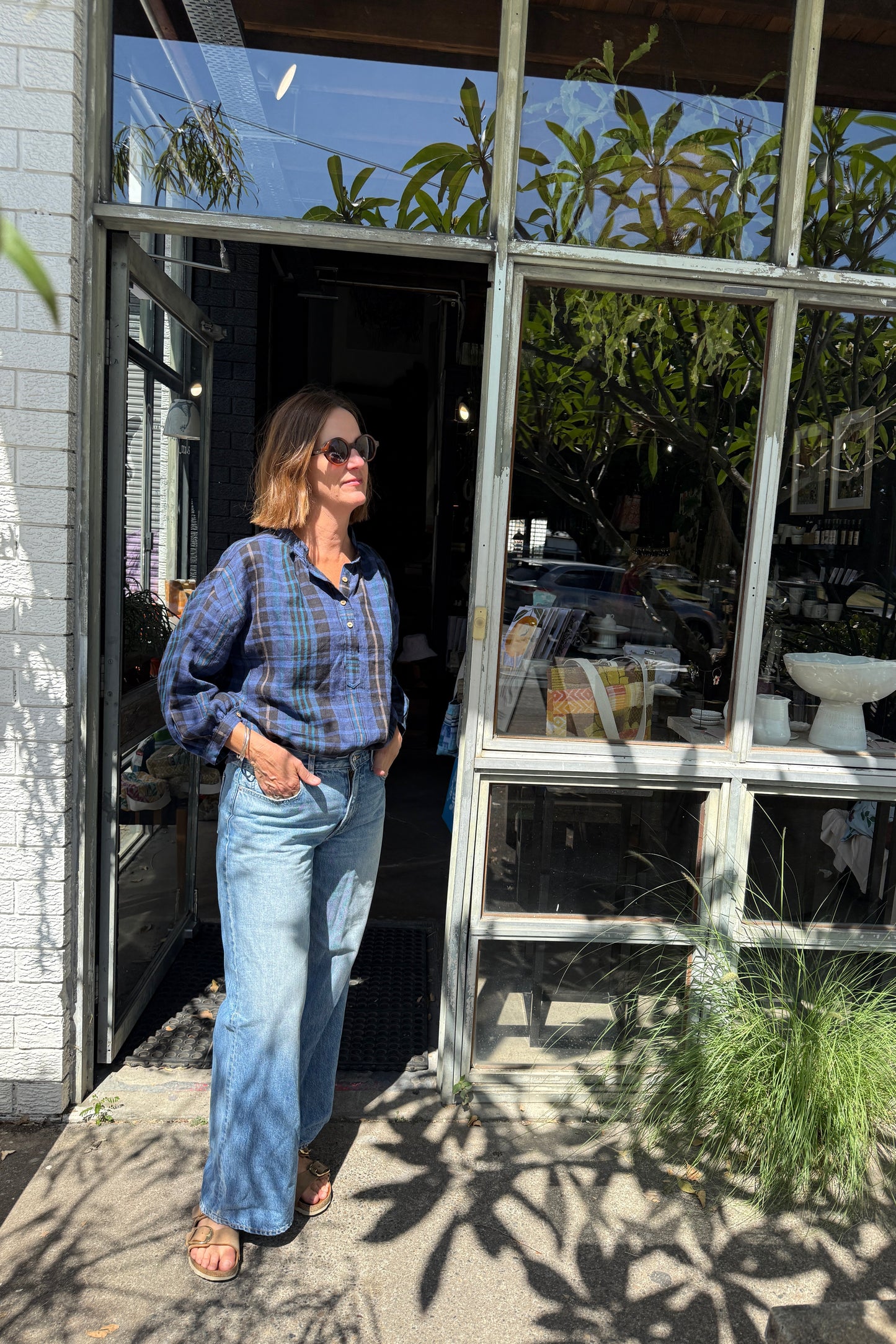 Soho blouse - Blue plaid