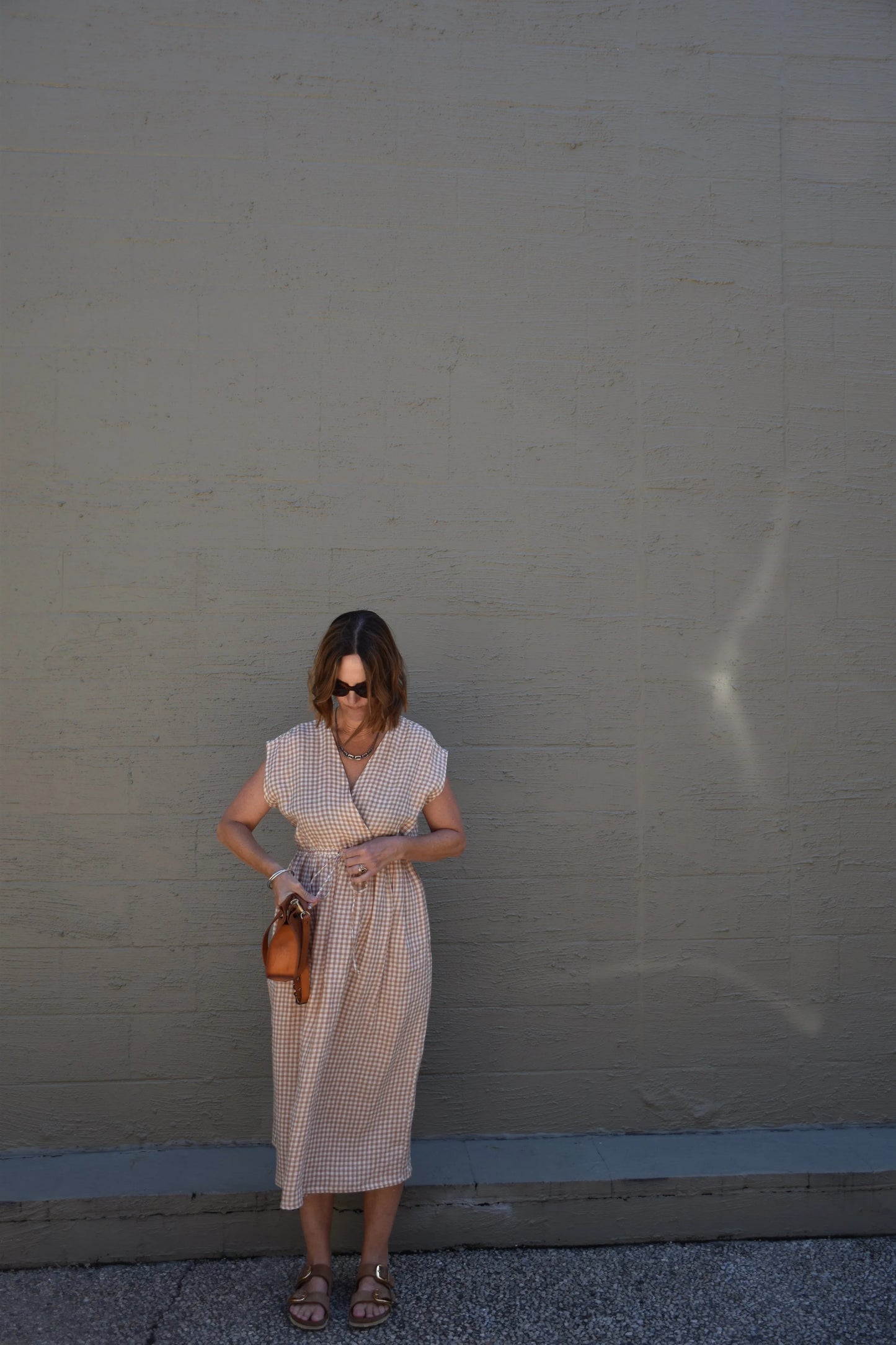 Kyoto Dress Toffee Gingham