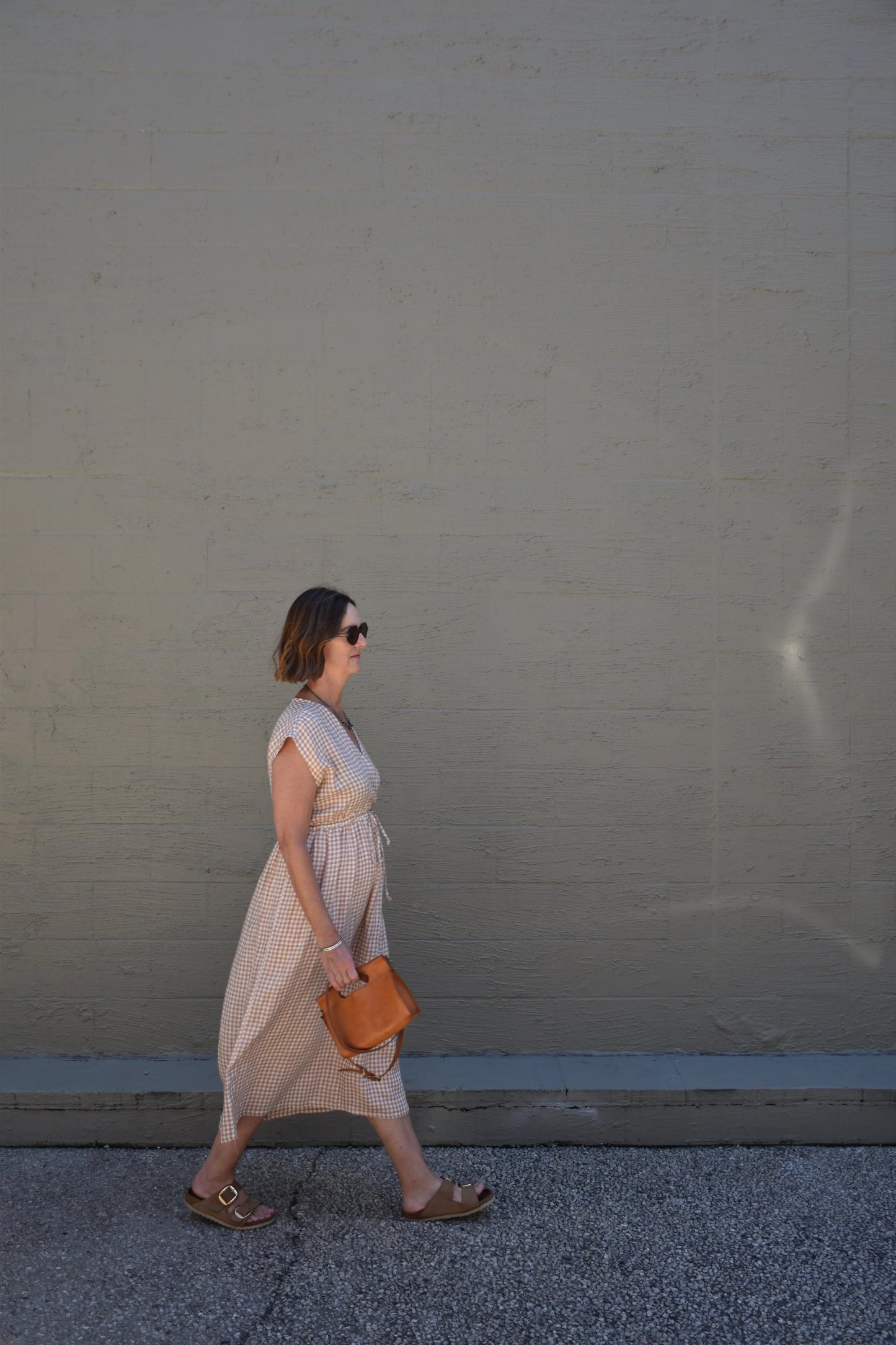 Kyoto Dress Toffee Gingham