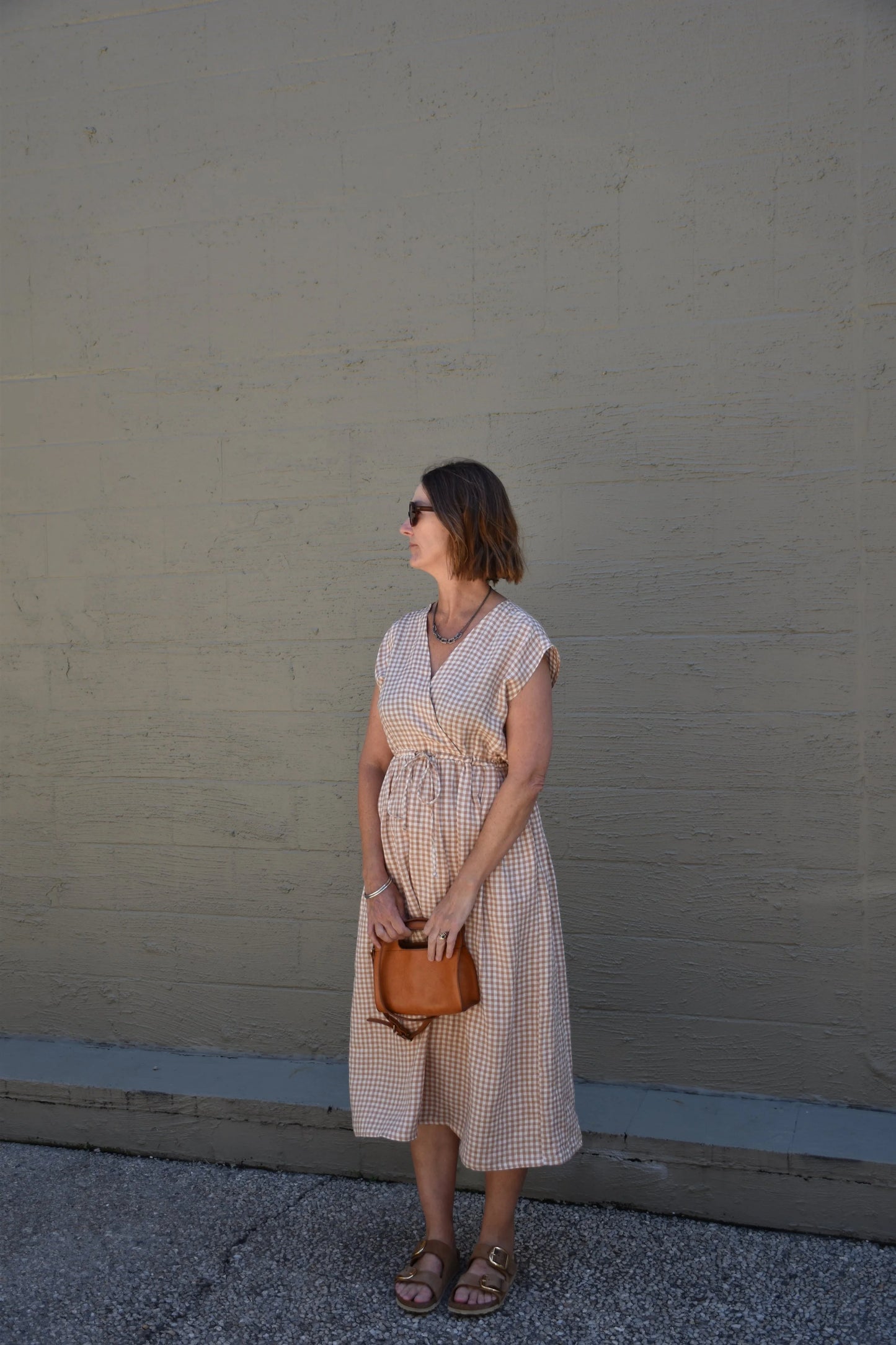 Kyoto Dress Toffee Gingham