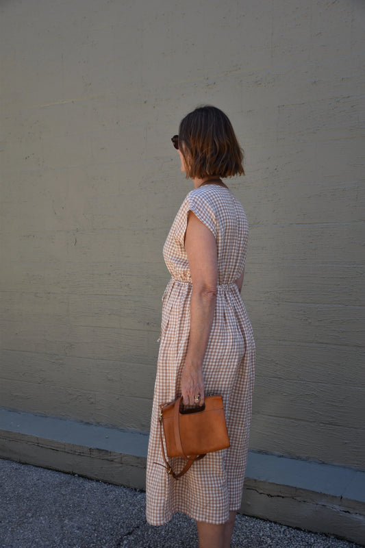 Kyoto Dress Toffee Gingham