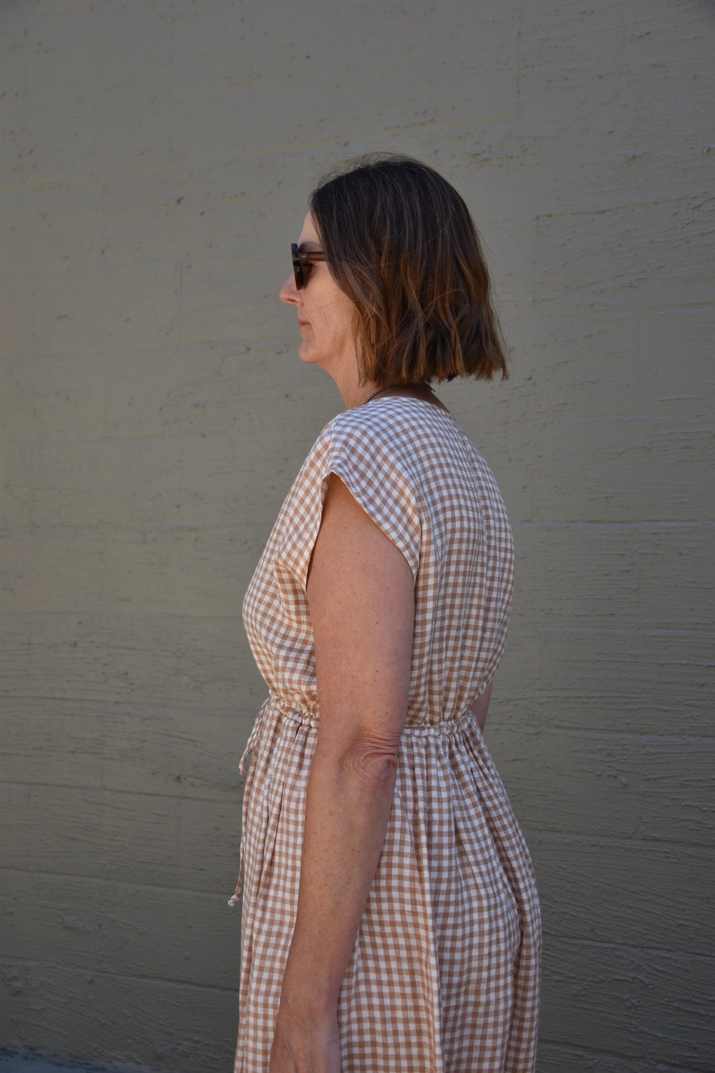 Kyoto Dress Toffee Gingham