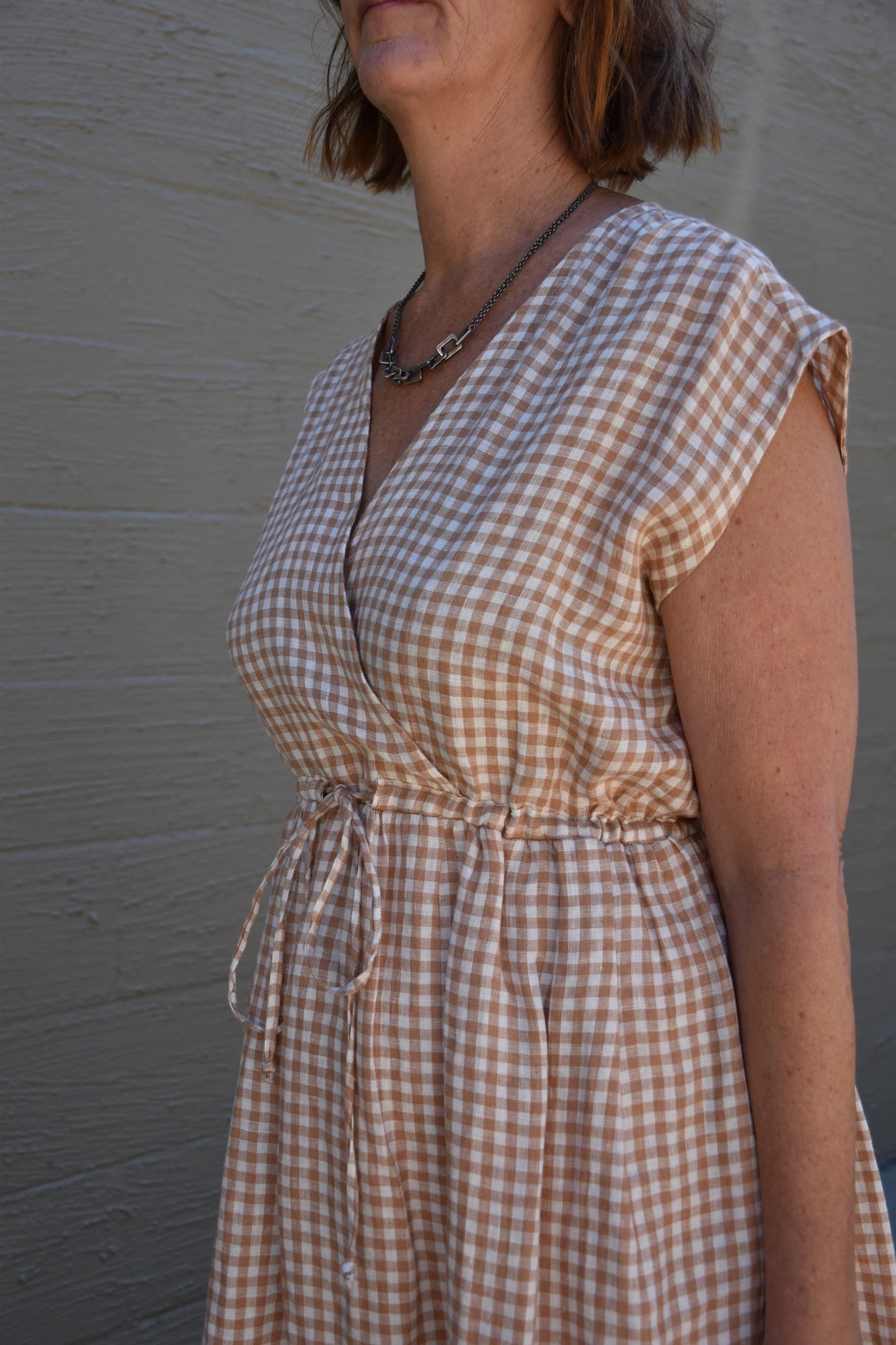 Kyoto Dress Toffee Gingham