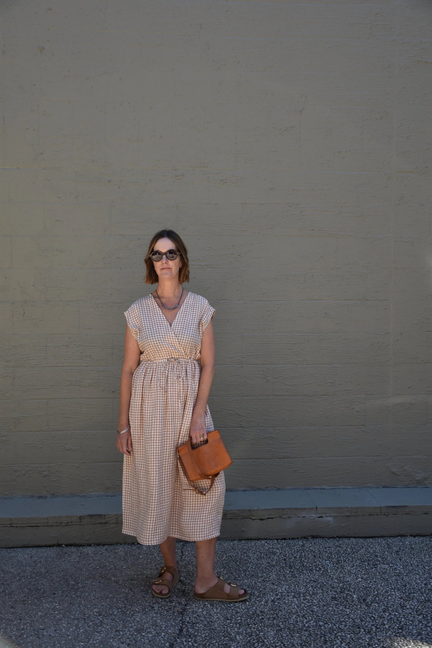 Kyoto Dress Toffee Gingham