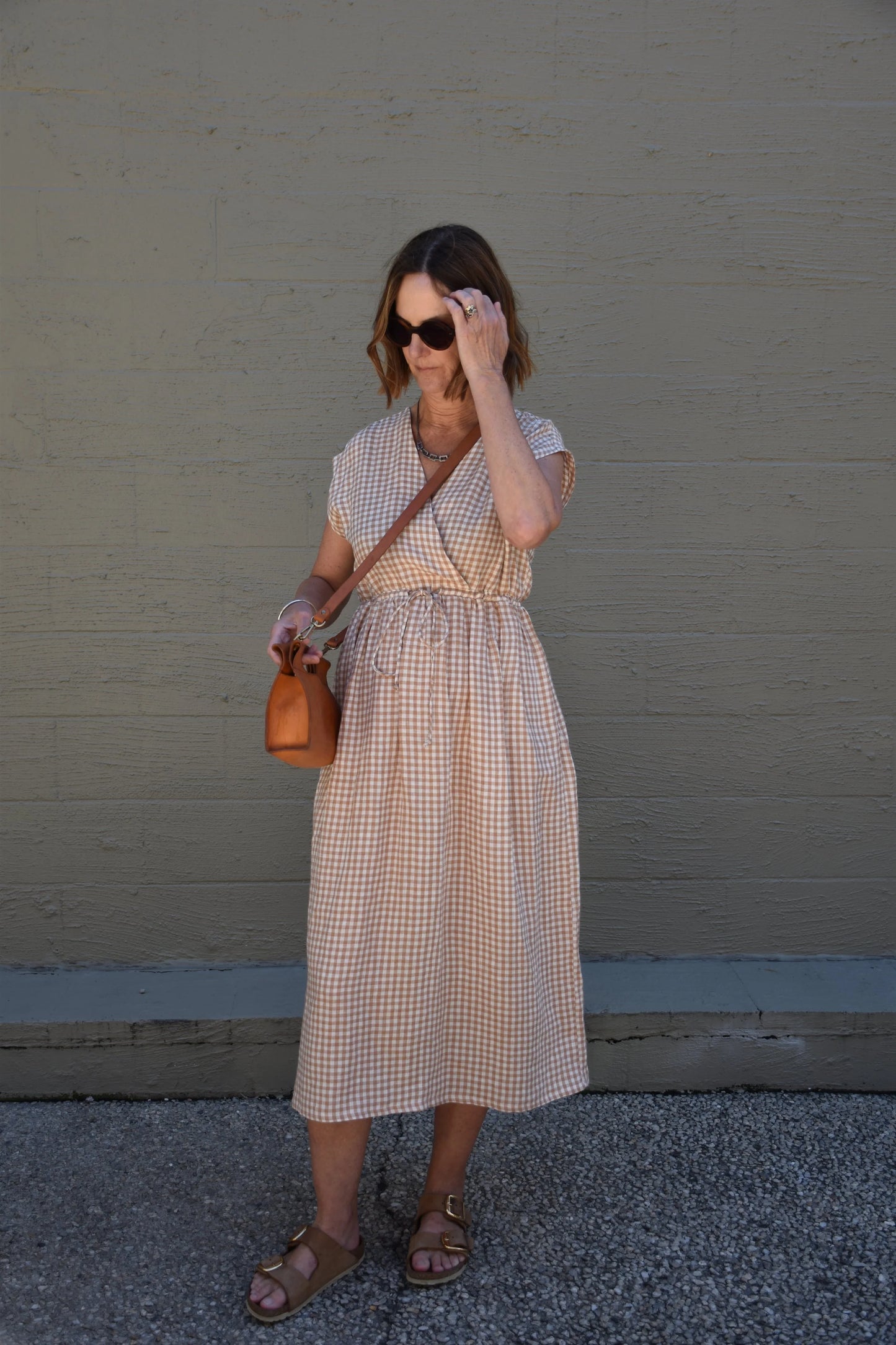 Kyoto Dress Toffee Gingham