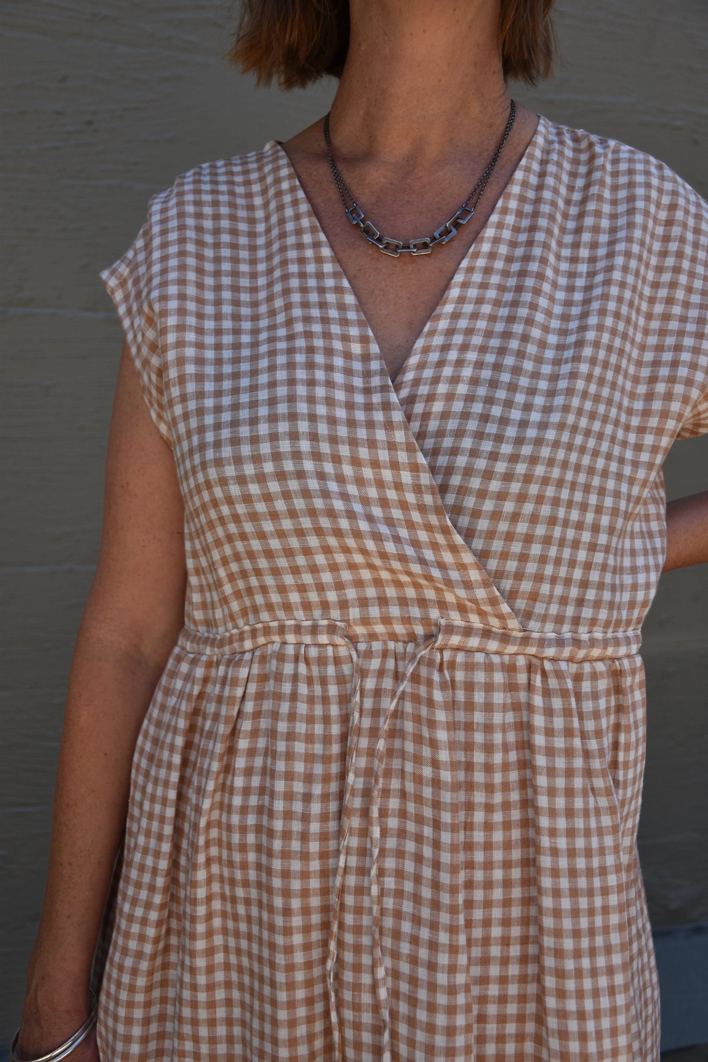 Kyoto Dress Toffee Gingham