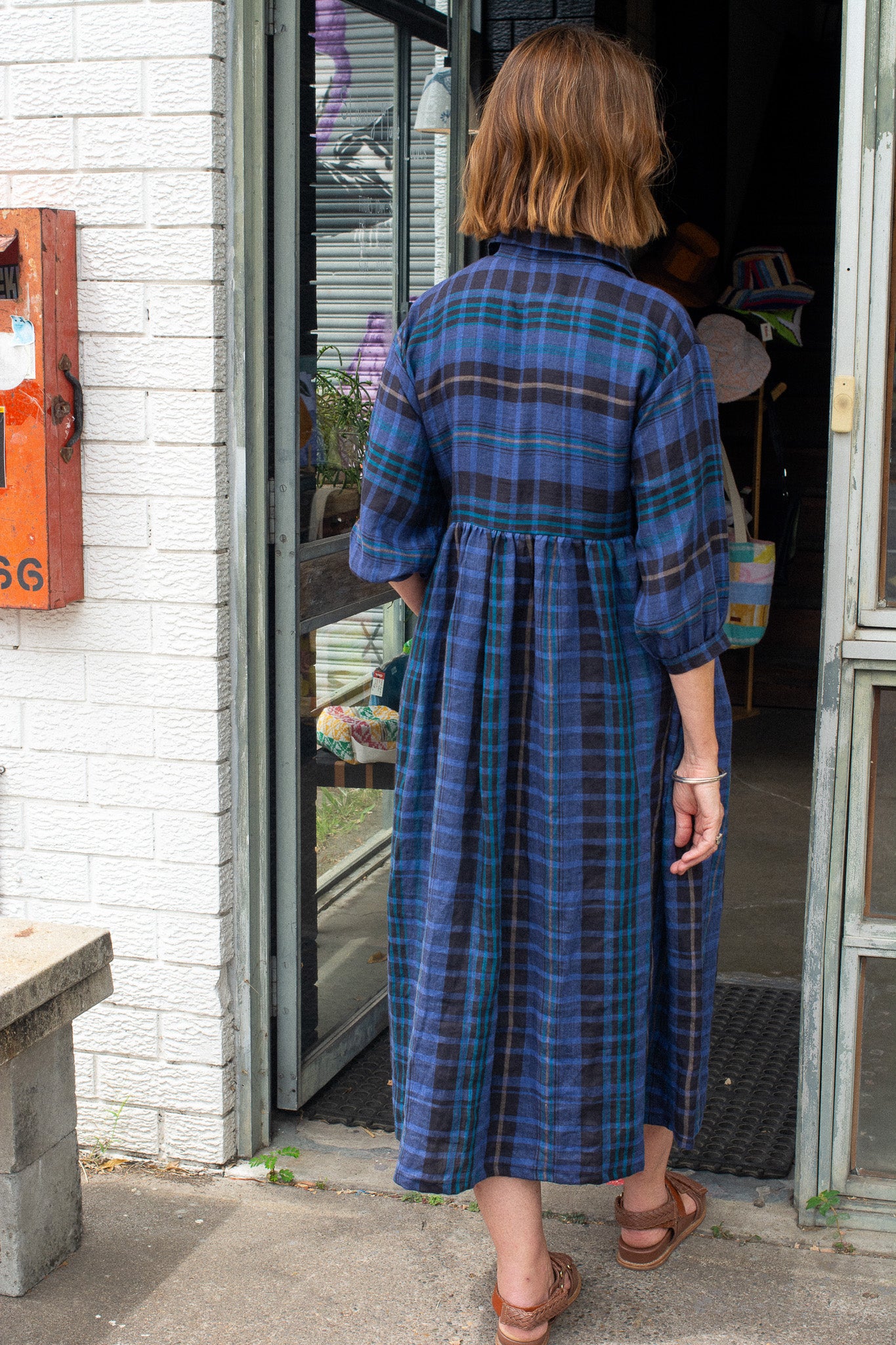 Grace dress - Blue Plaid
