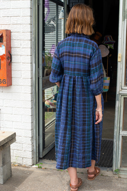 Grace dress - Blue Plaid