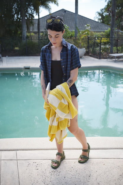 Beverly blouse - blue plaid