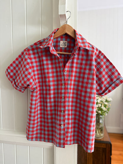 Beverly blouse - Campari check