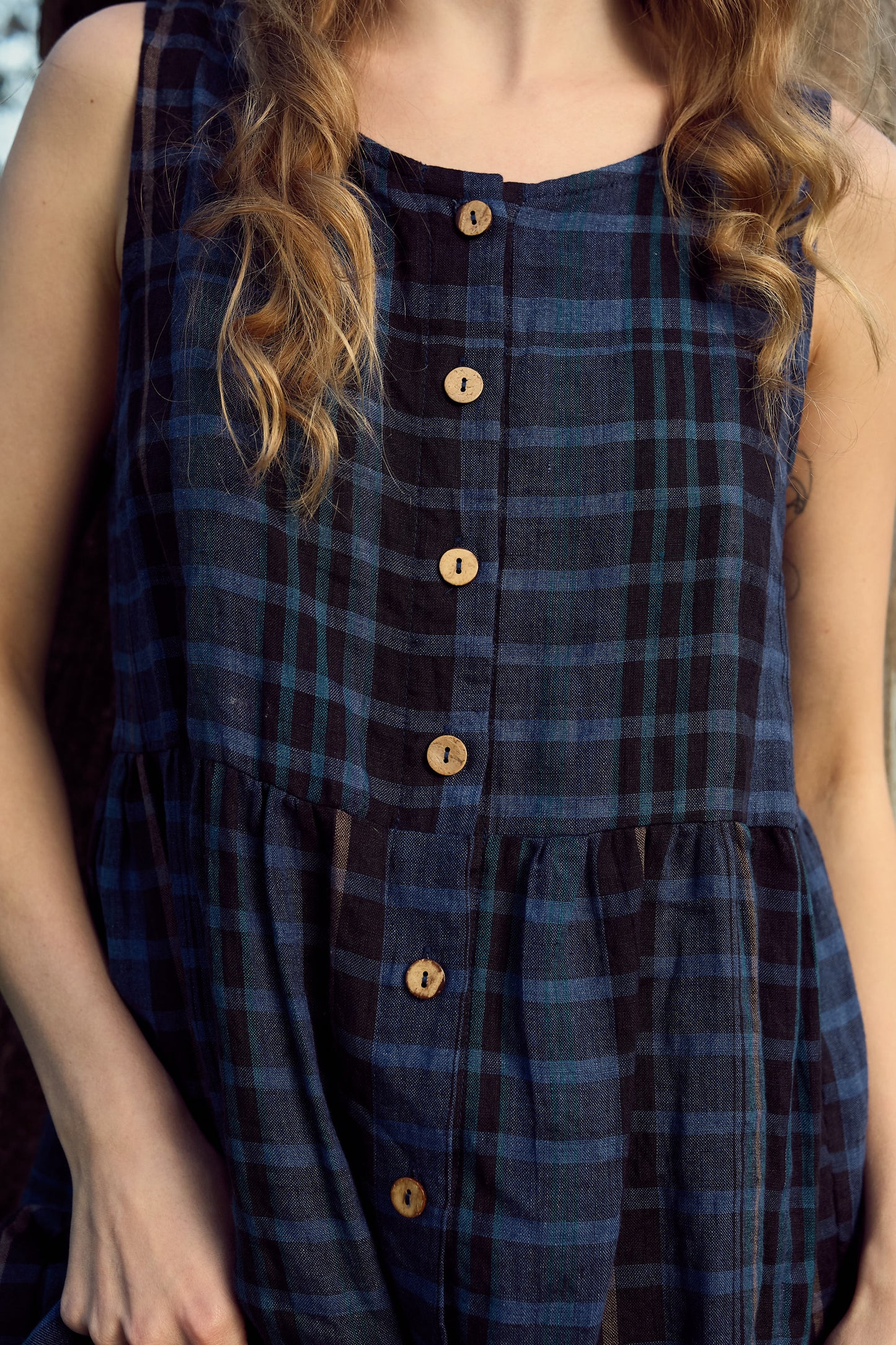 Lucia dress - blue plaid
