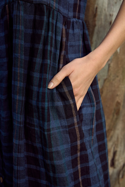 Lucia dress - blue plaid