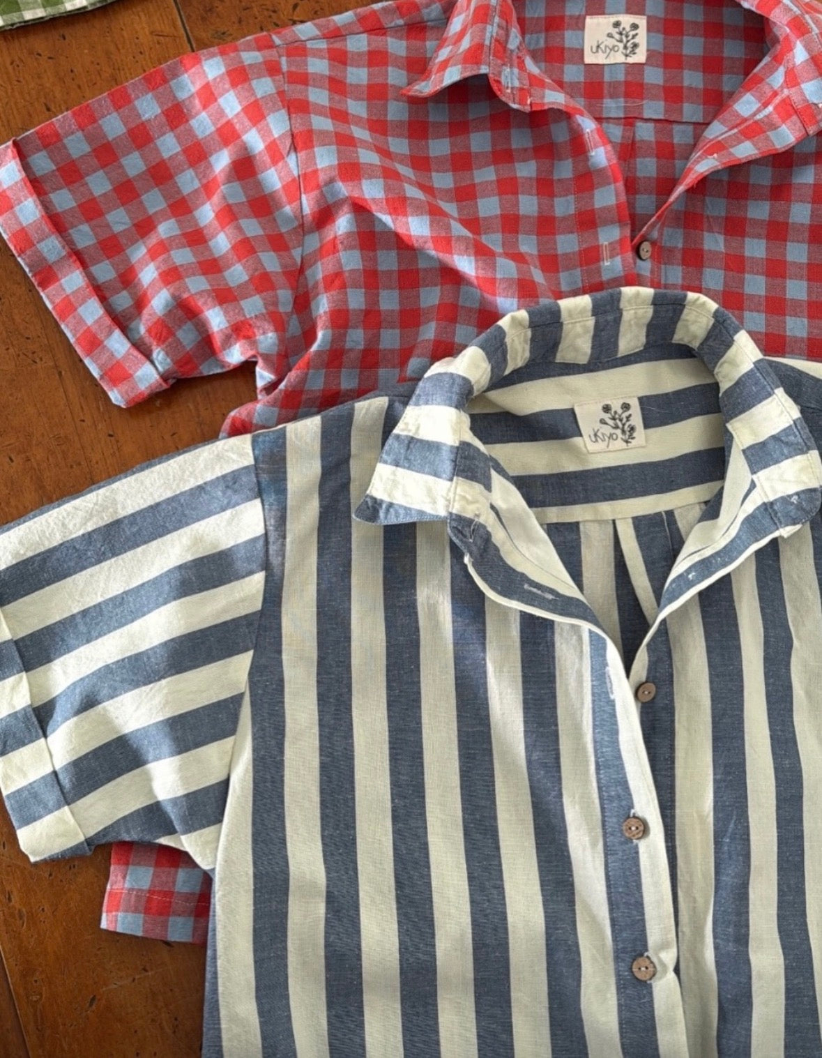 Beverly blouse - Campari check – Ukiyo Boutique