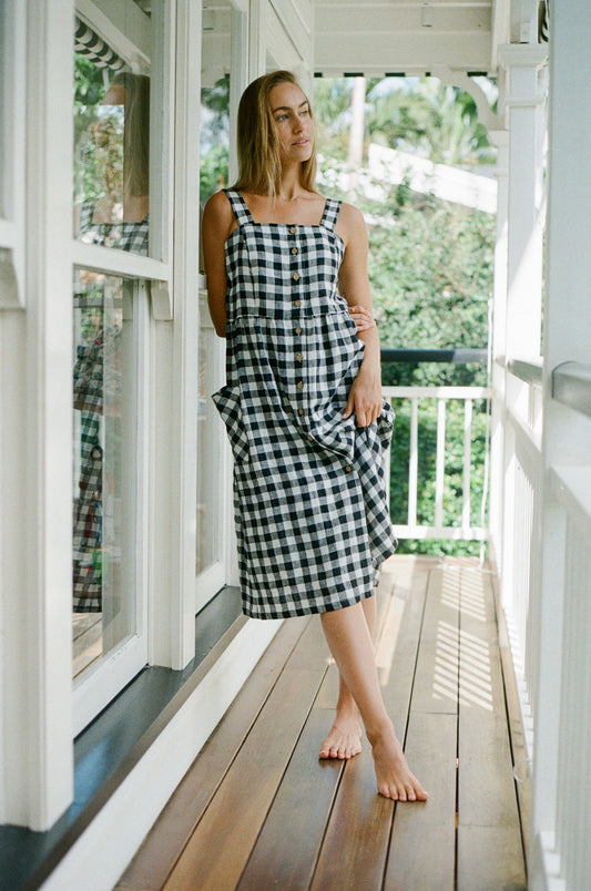 Edie dress - black gingham