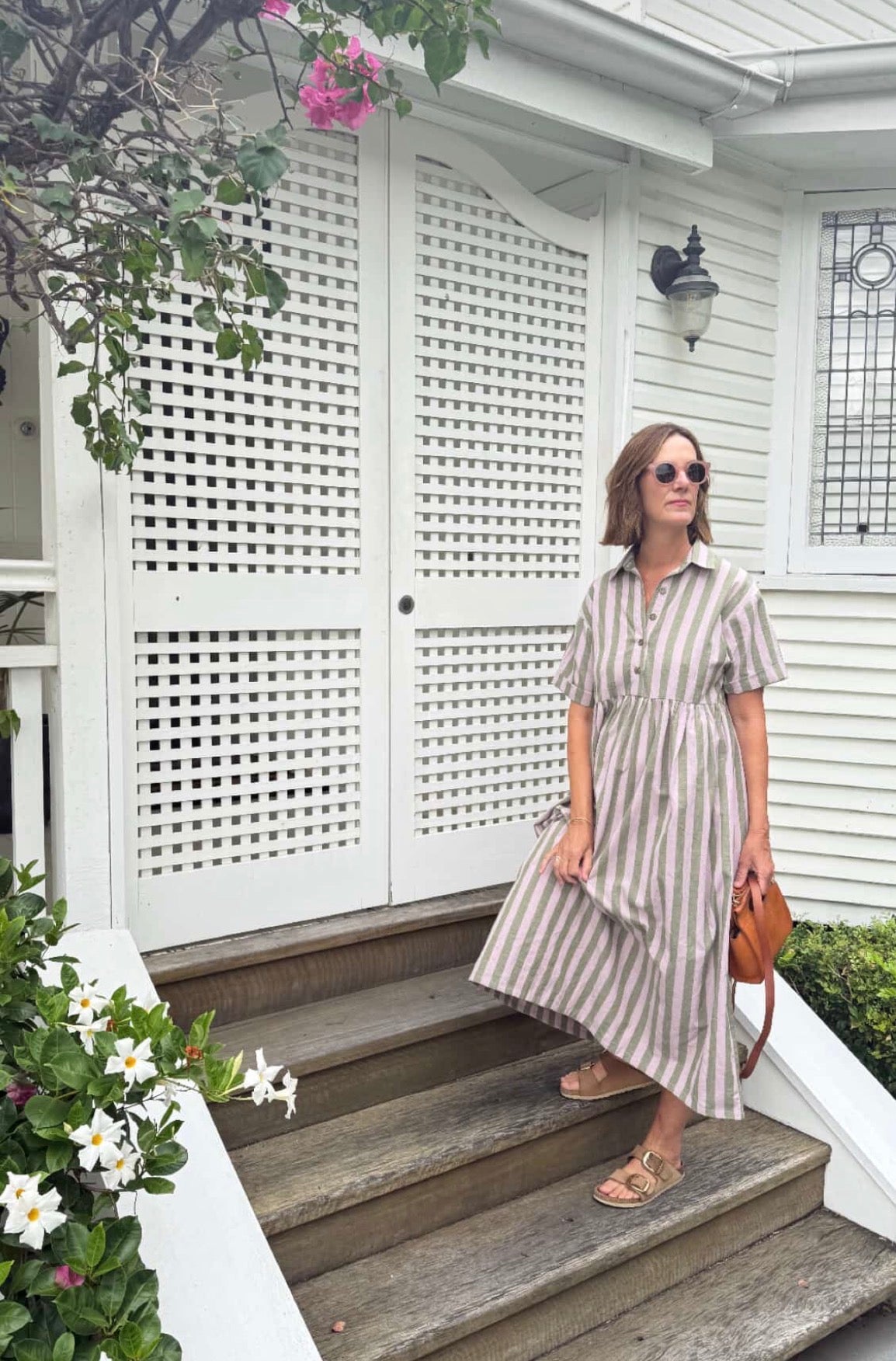 Santa Fe - Lilac & olive stripes